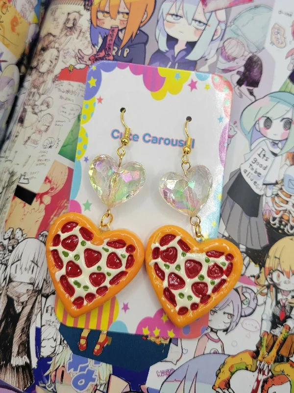 Ladies Earrings for Casual Glow-Pizza Party Earrings