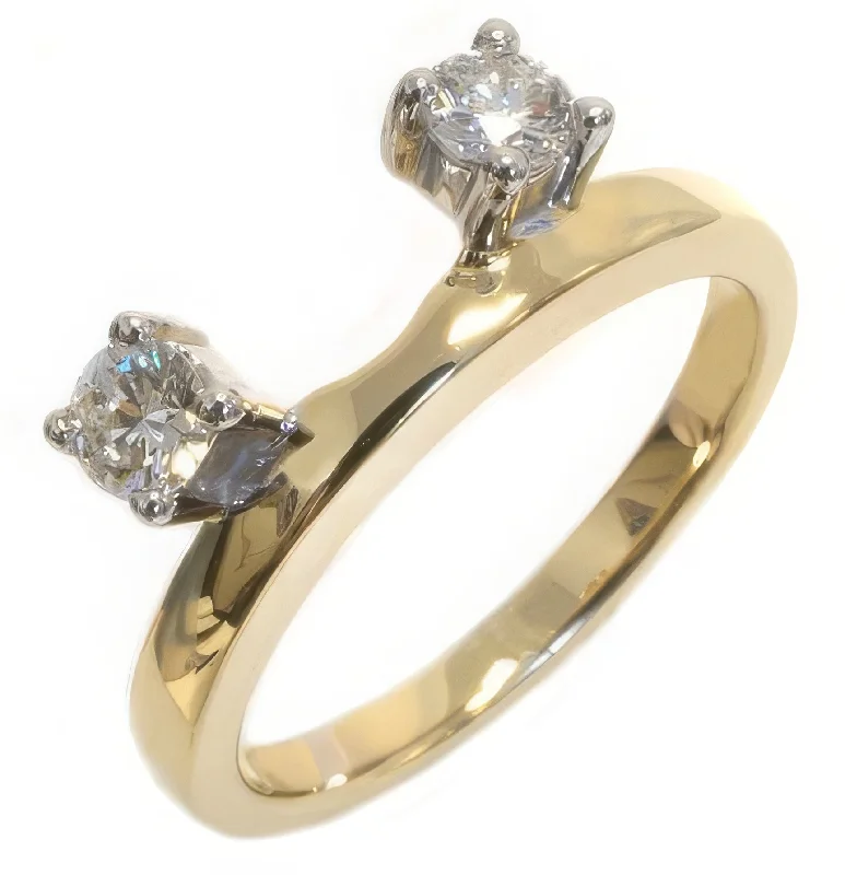 Ladies Rings with Star Shine-14K Two Tone Diamond Wrap Ring with 0.32cttw HB00692