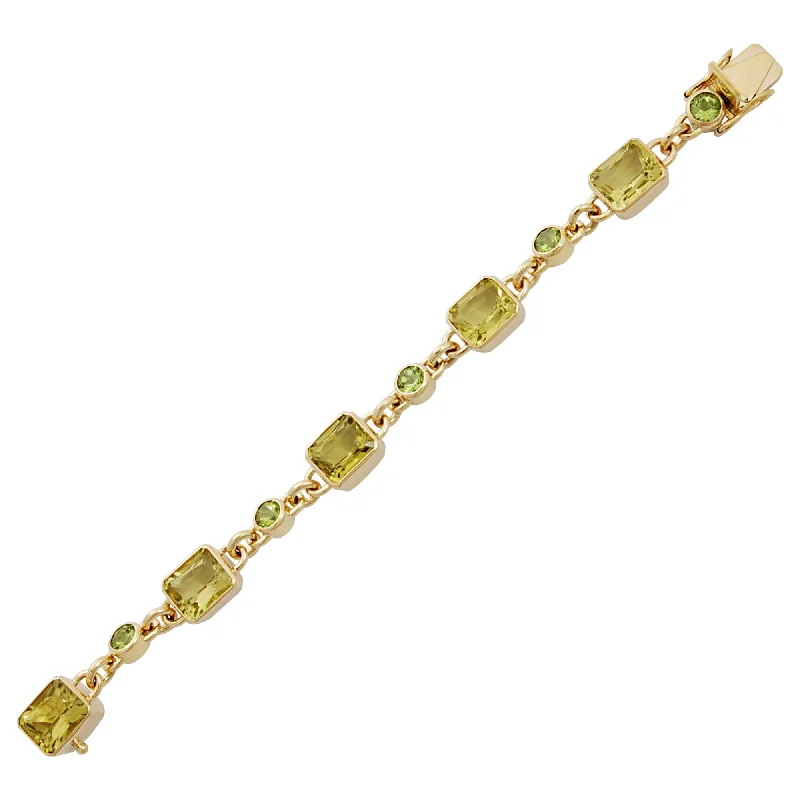 Ladies lavish gold bracelets -Bracelet- Lemon Quartz And Peridot (1460D)