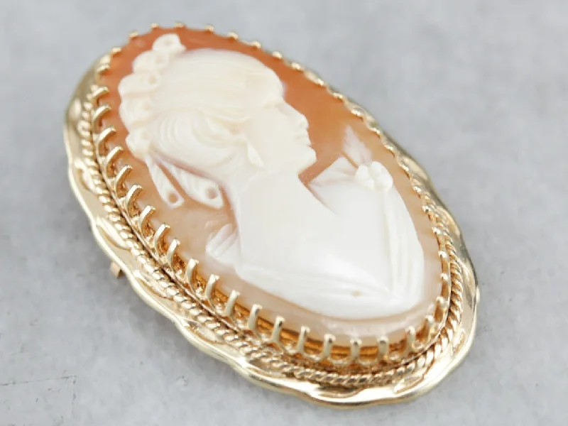 Ladies dragon flare brooches -Vintage Cameo Brooch or Pendant