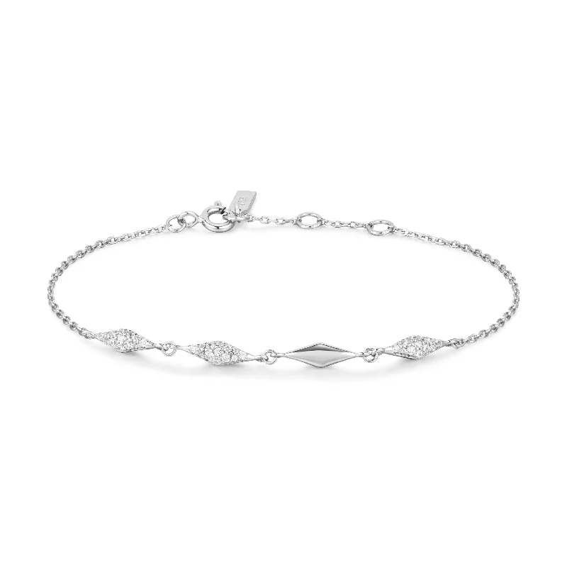 Ladies phoenix soar bracelets -Sparkle Station Bracelet in Silver by Ania Haie