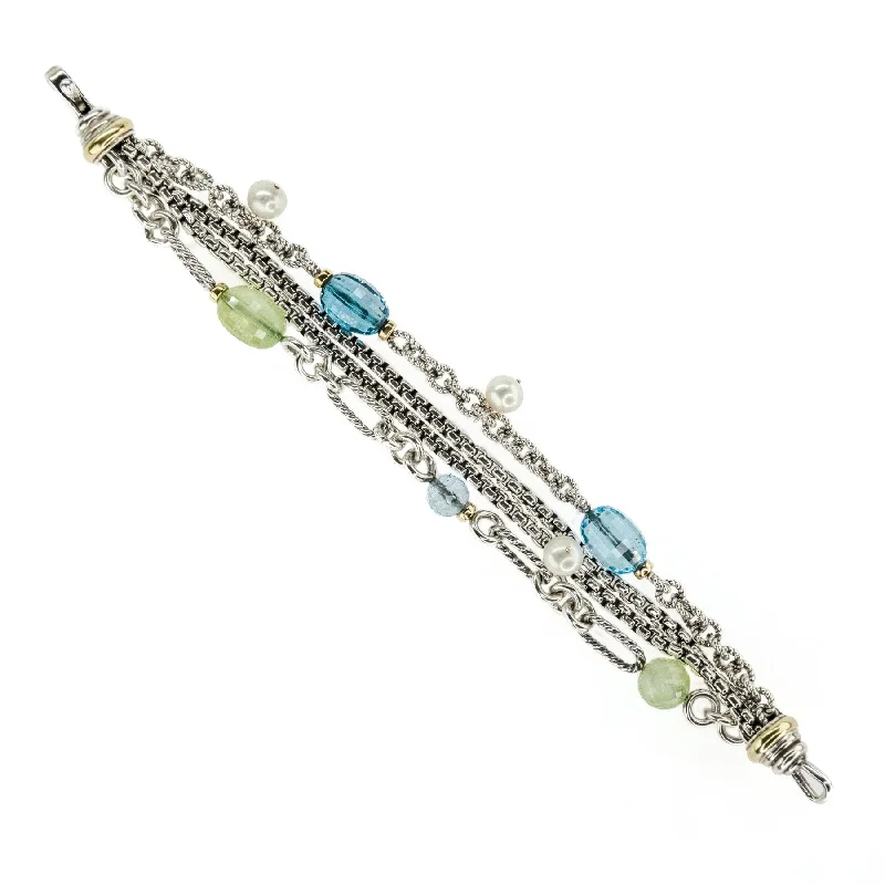 Ladies maternal bond bracelets -David Yurman Bijoux Multi Strand Bracelet in Sterling Silver and 18K Yellow Gold