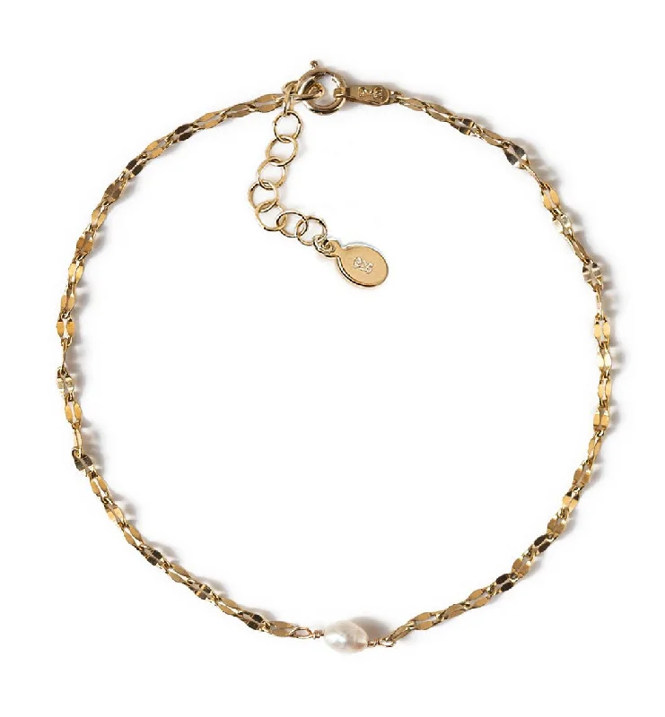 Ladies peaceful jade bracelets -Pearl Mika Chain Bracelet