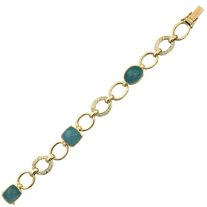 Ladies memory gleam bracelets -Bracelet- Aquamarine And Diamond