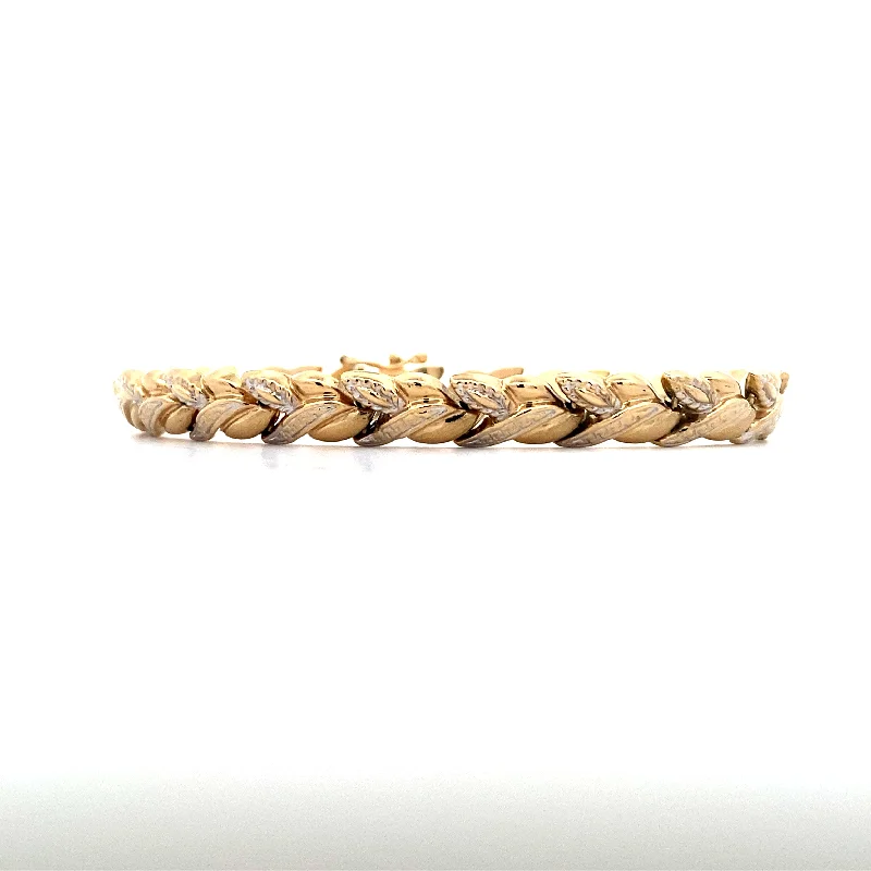 Ladies confident gleam bracelets -Estate Fancy Link Bracelet in Yellow Gold