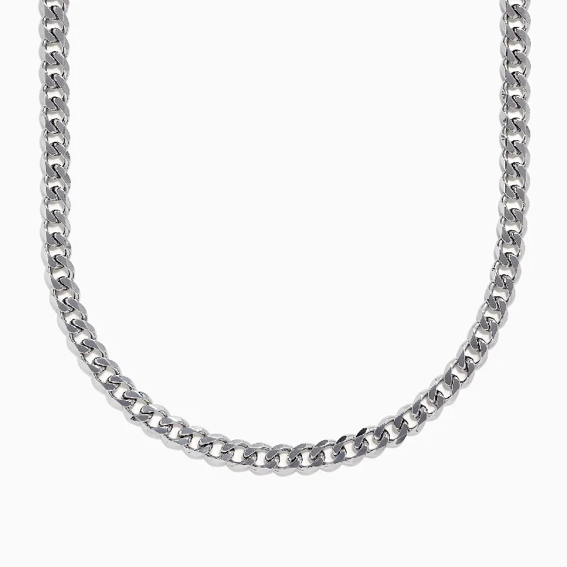 Ladies bright acrylic necklaces -925 Sterling Silver Curb Chain Necklace