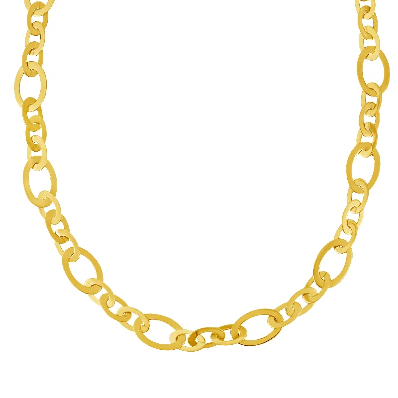 Ladies uplifting flair necklaces -14K Gold Large Oval Link Necklace