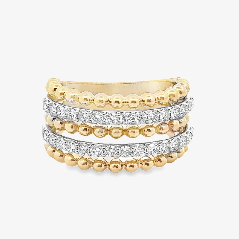 Ladies Rings Stackable Glow-5 Row Diamond Ring