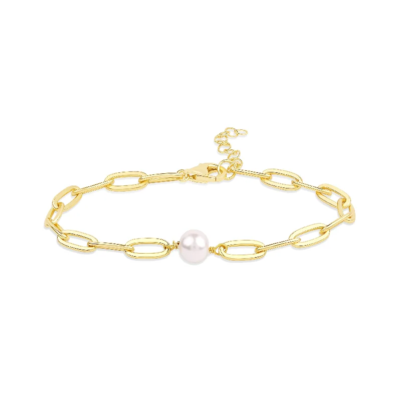 Ladies punk flair bracelets -THE PEARL REDA LINK BRACELET