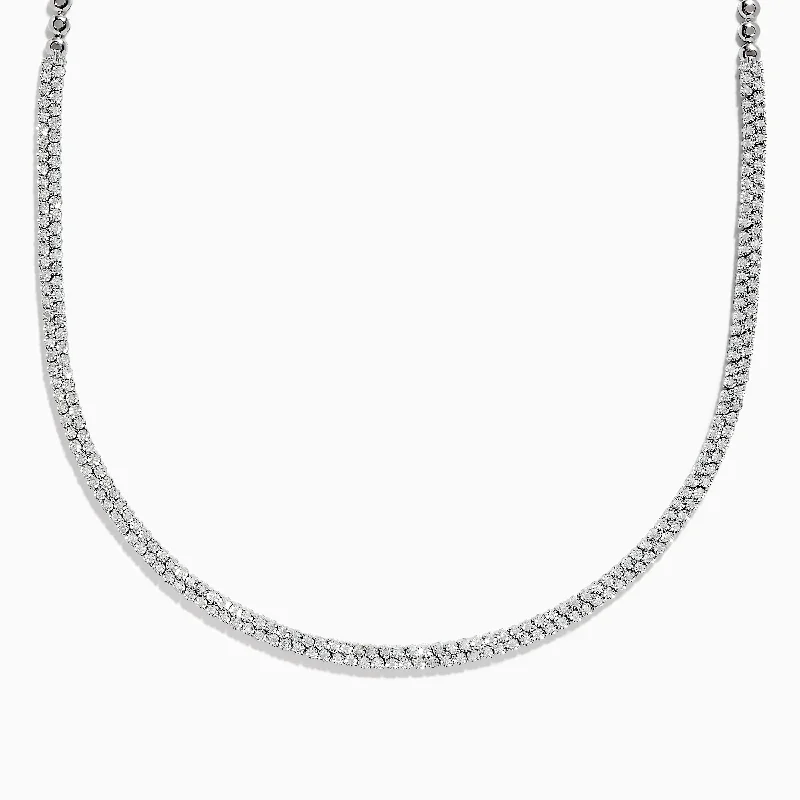 Ladies Valentine’s glow necklaces -925 Sterling Silver Pave Diamond Necklace