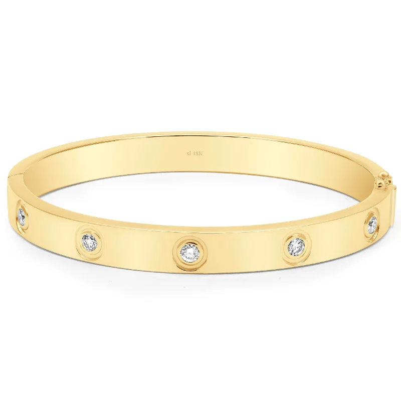 Ladies bespoke artisan bracelets -Bangle - Diamond In 18k Gold