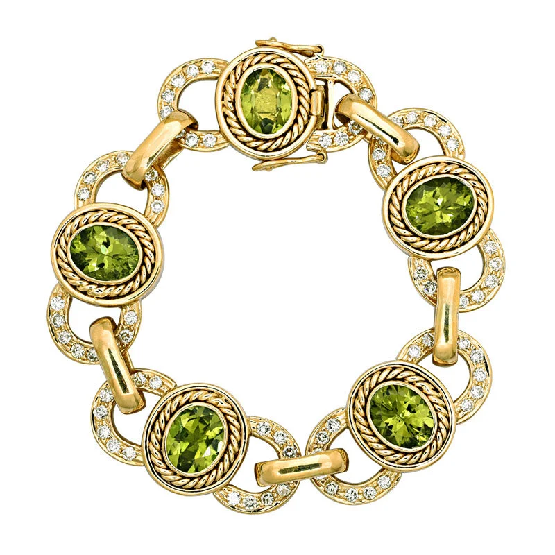 Ladies unicorn shine bracelets -Bracelet- Peridot And Diamond (1153B)