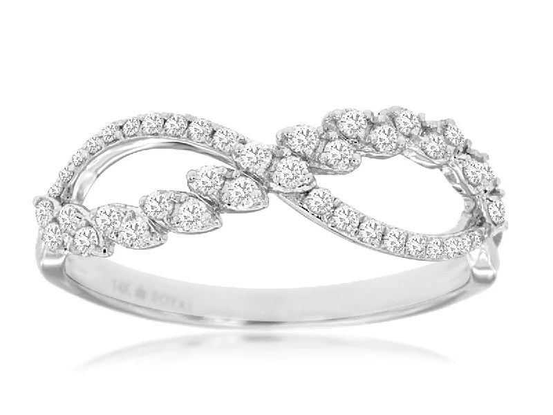 Ladies Rings Geometric Glow-14K White Gold Round Diamond Infinity Ring