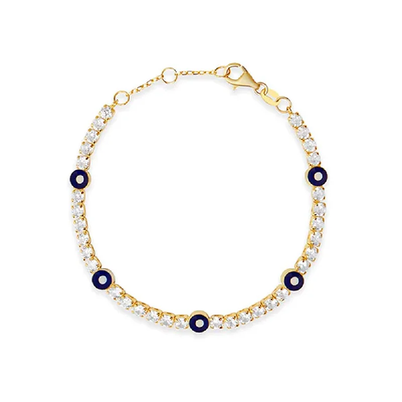 Ladies uneven edge bracelets -THE EVIL EYE TENNIS BRACELET