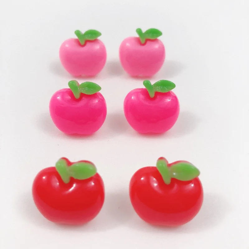 Ladies Earrings for Bridal Glow-Instant Shipping! Apple Earrings (3 Colors)