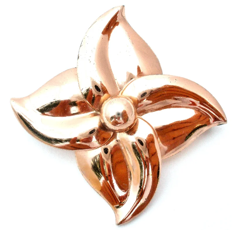 Ladies Victorian bloom brooches -Napier Rose Gold Washed Sterling Silver Flower Brooch Pin