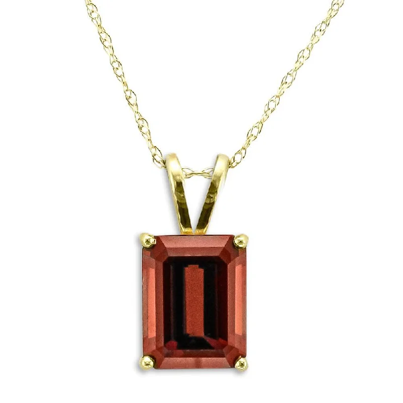 Ladies jet black necklaces -14KT YELLOW GOLD EMERALD GARNET NECKLACE