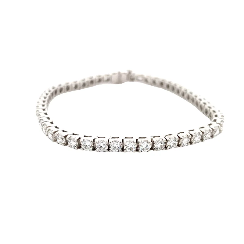 Ladies harmonious flair bracelets -7.5" LAB-Created 8.0ctw Diamond Tennis Bracelet in White Gold