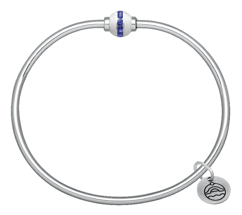 Ladies warm gleam bracelets -Sapphire Cape Cod Bracelet - Authentic LeStage Bracelet in Sterling Silver with Channel-Set Sapphires