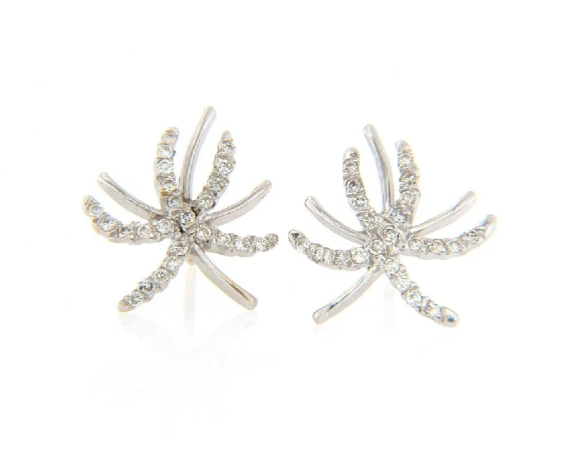 Ladies Earrings for Beach Shine-New 0.48ctw Diamond Spray Stud Earrings in 14K