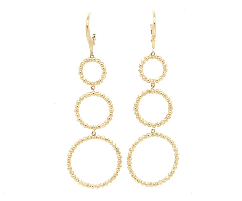 Ladies Earrings for Party Spark-New Gabriel & Co. Bujukan Triple Dangle Earrings in 14K