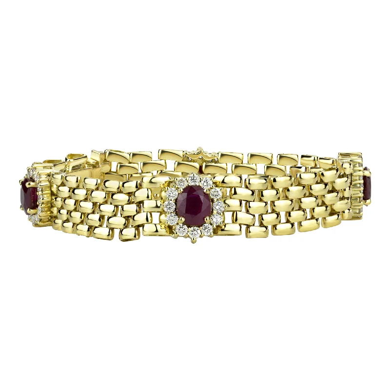 Ladies dragon flare bracelets -Bracelet - Ruby And Diamond (2313A)