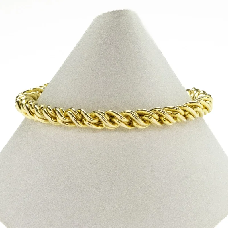 Ladies shiny gloss bracelets -6mm Fancy Fashion Bracelet 7.5" in 14K Yellow Gold