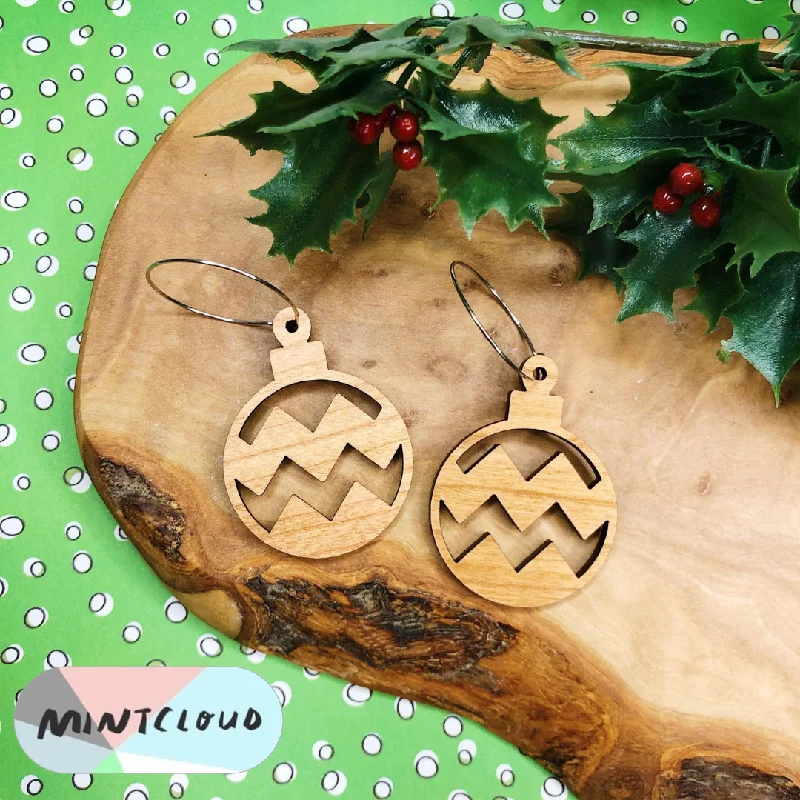 Ladies Earrings for Work Glow-Mintcloud Christmas Earrings - Bauble Cherrywood