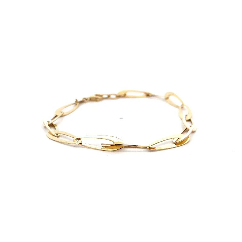 Ladies warm gleam bracelets -Fancy Link Bracelet in Yellow Gold