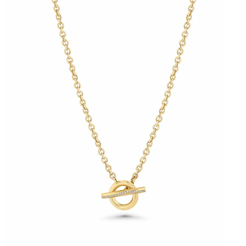 Ladies lunar charm necklaces -Liquid Gold Toggle Necklace