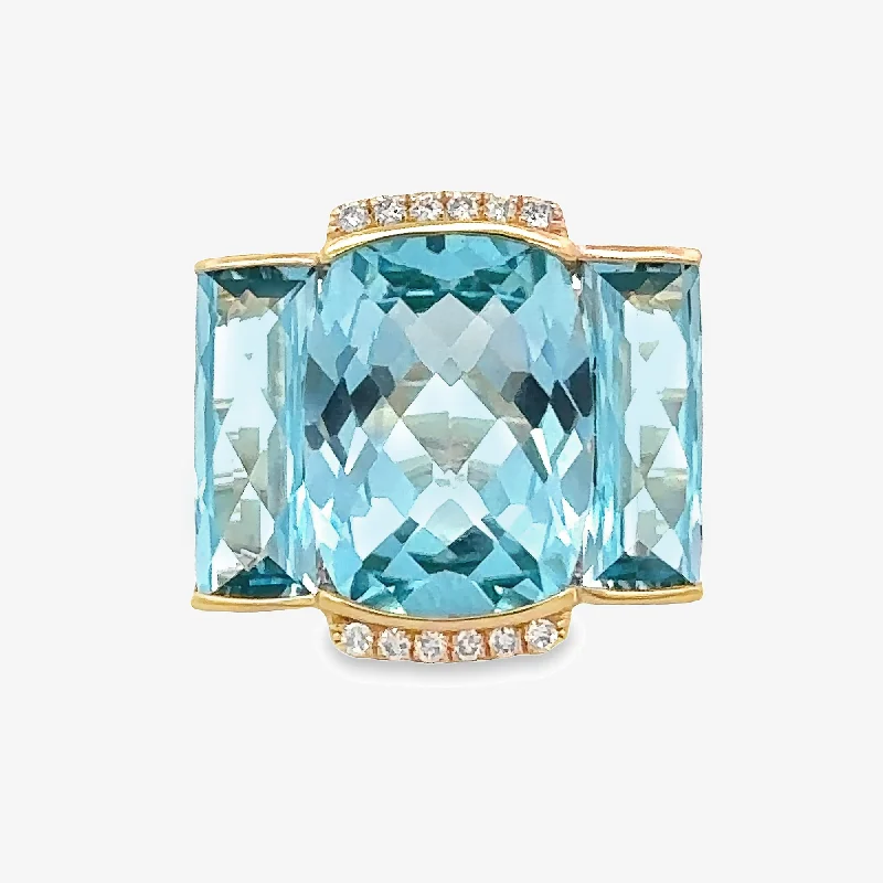 Ladies Rings Soft Shine-Sky Blue Topaz Briolette Collection Large Ring