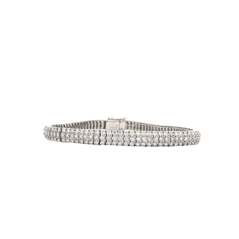 Ladies rustic charm bracelets -Multi Row Diamond Bracelet in White Gold by Simon G