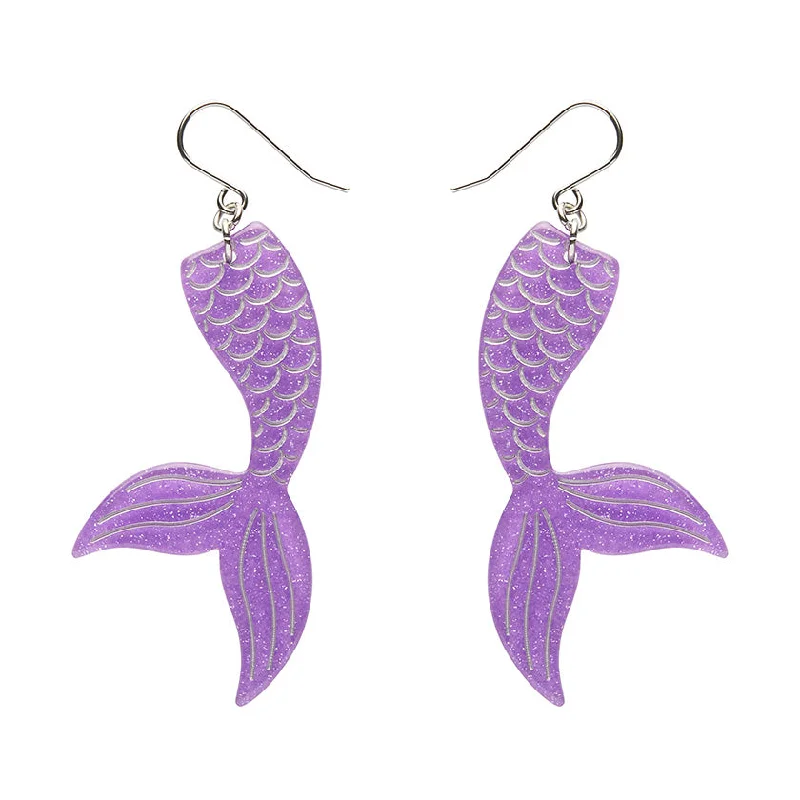 Ladies Earrings Pearl Spark-Erstwilder - Mermaid Tail Drop Essential Earrings - Violet