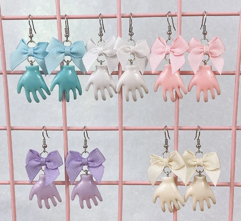 Ladies Earrings Drop Glow-Pastel Hand Earrings (5 Colors)