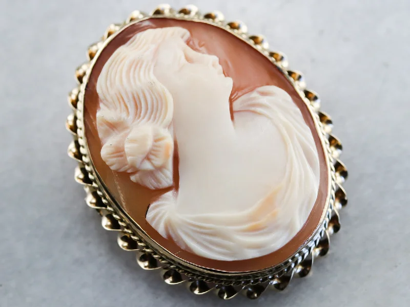 Ladies legacy charm brooches -Mid Century Cameo Brooch or Pendant