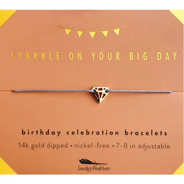 Ladies seaside shell bracelets -Lucky Feather Gold Bracelet Sparkly Birthday