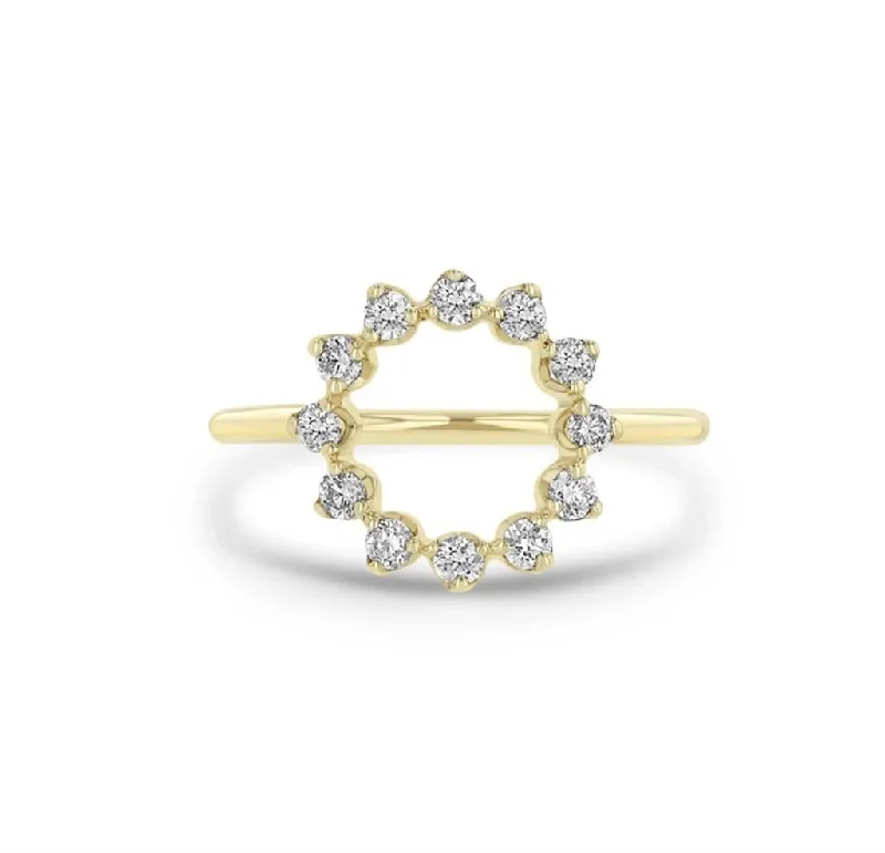 Ladies Rings with Sun Glow-Zoe Chicco 14k Yellow Gold Diamond Circle Ring .36cttw