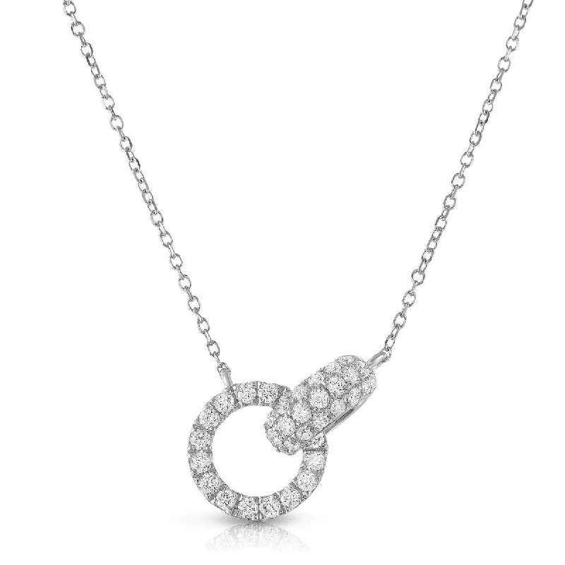 Ladies Celtic braid necklaces -18KT GOLD 0.43 CTW INTERLOCKING CIRCLE & OVAL DIAMOND NECKLACE