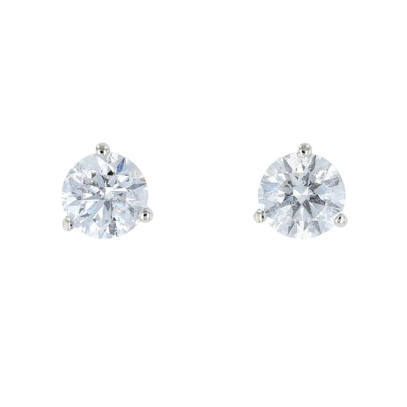 Ladies Earrings with Sky Celestite-1.82 carat Diamond Stud Earrings