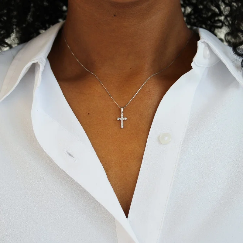 Ladies vintage grace necklaces -At The Cross Diamond Necklace