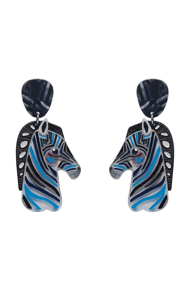 Ladies Earrings with Pale Prehnite-Erstwilder - The Zealous Zebra Earrings - Pete Cromer Wildlife (2022)