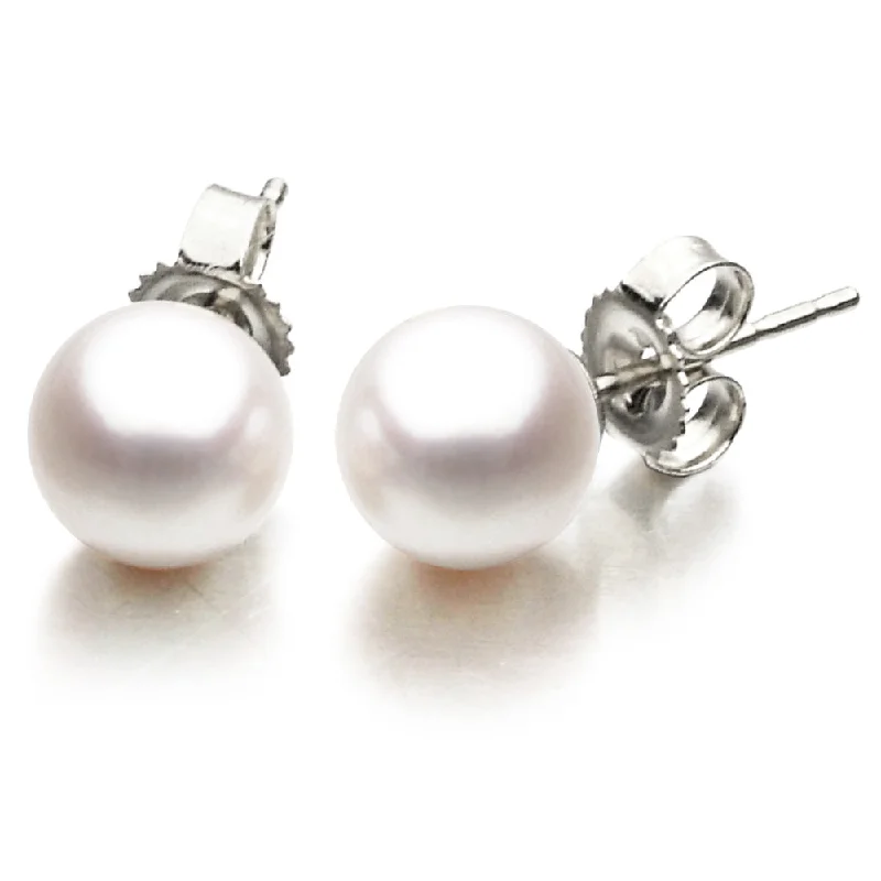 Ladies Rings with Teal Cavansite-14K White Gold 8-8.5mm Cultured Pearl Stud Earrrings