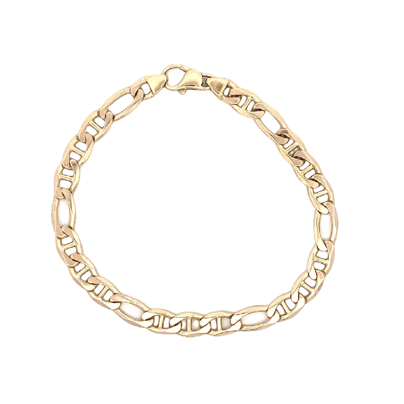 Ladies celestial touch bracelets -Estate Anchor Link Bracelet in Yellow Gold