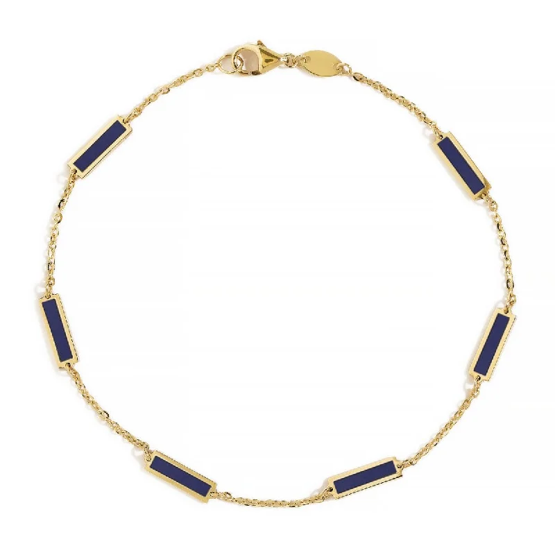 Ladies Mother’s joy bracelets -Gemstone Bar Bracelet Lapis Lazuli