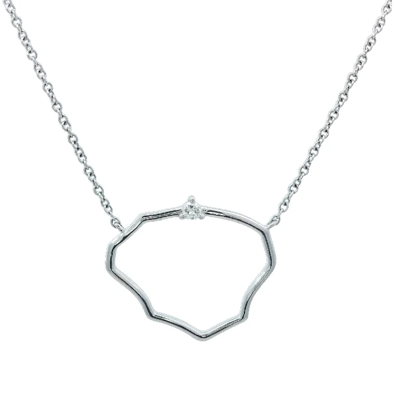 Ladies slender chain necklaces -Kauai Silhouette Necklace in White Gold