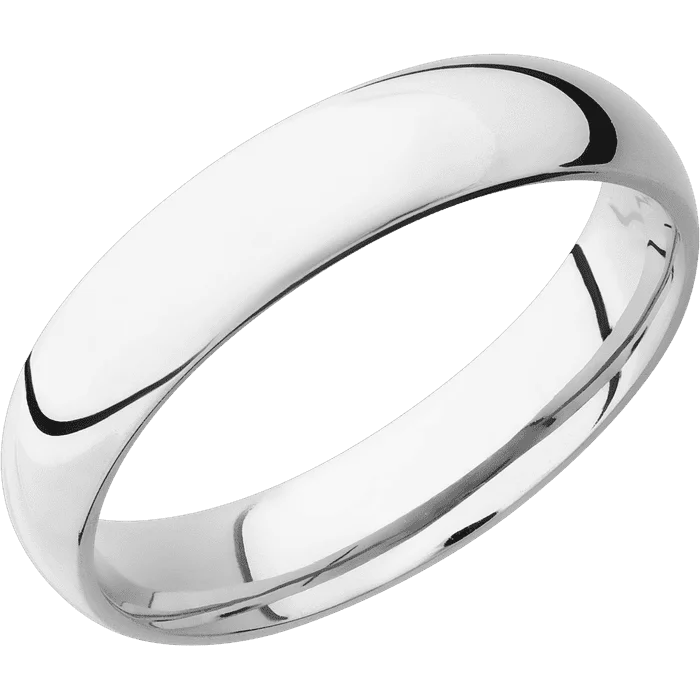 Ladies Rings Unique Glow-5mm wide Domed Inconel Ring with Polish Finish