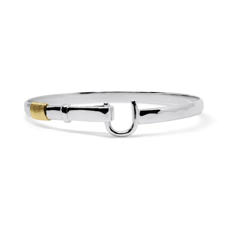 Ladies uplifting flair bracelets -Island Hook Bracelet in Sterling Silver with Yellow Gold Vermeil