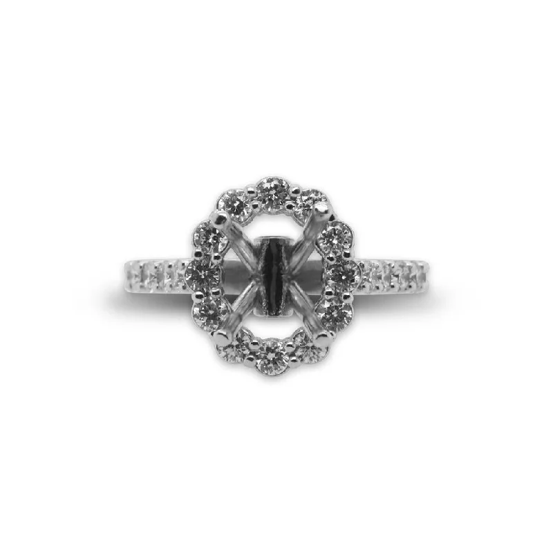 Ladies Rings Fresh Spark-14k White Gold Diamond Enagement Semi-Mount Ring - 0.99ctw