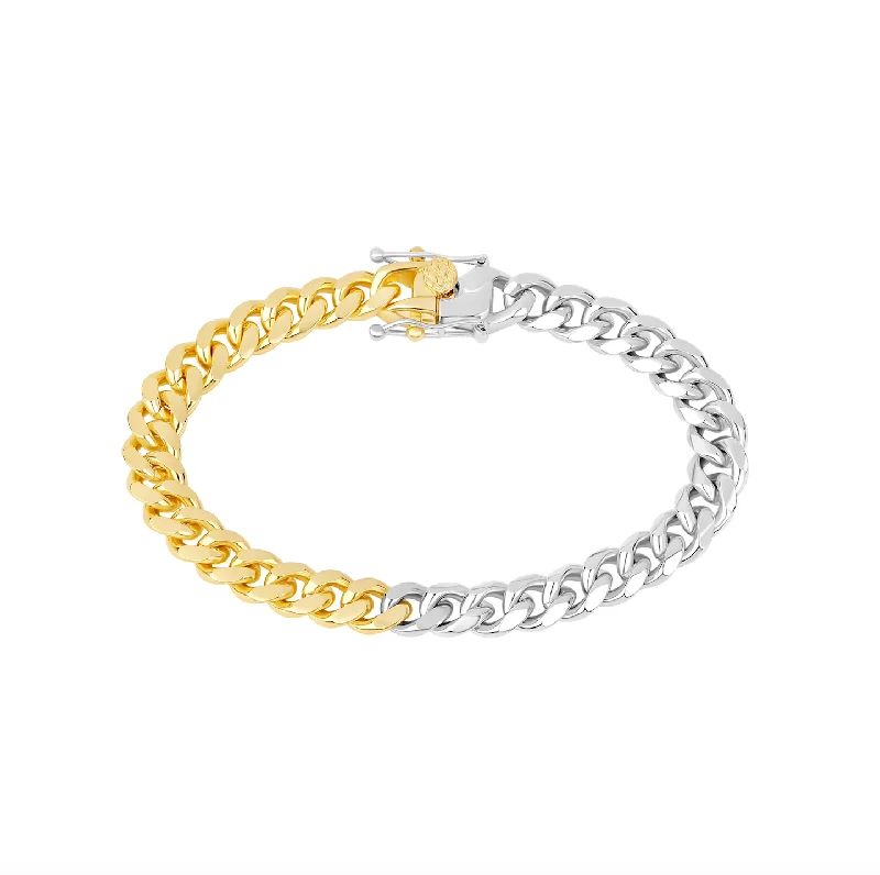 Ladies trendy vibe bracelets -The Two Tone Cuban Link Bracelet