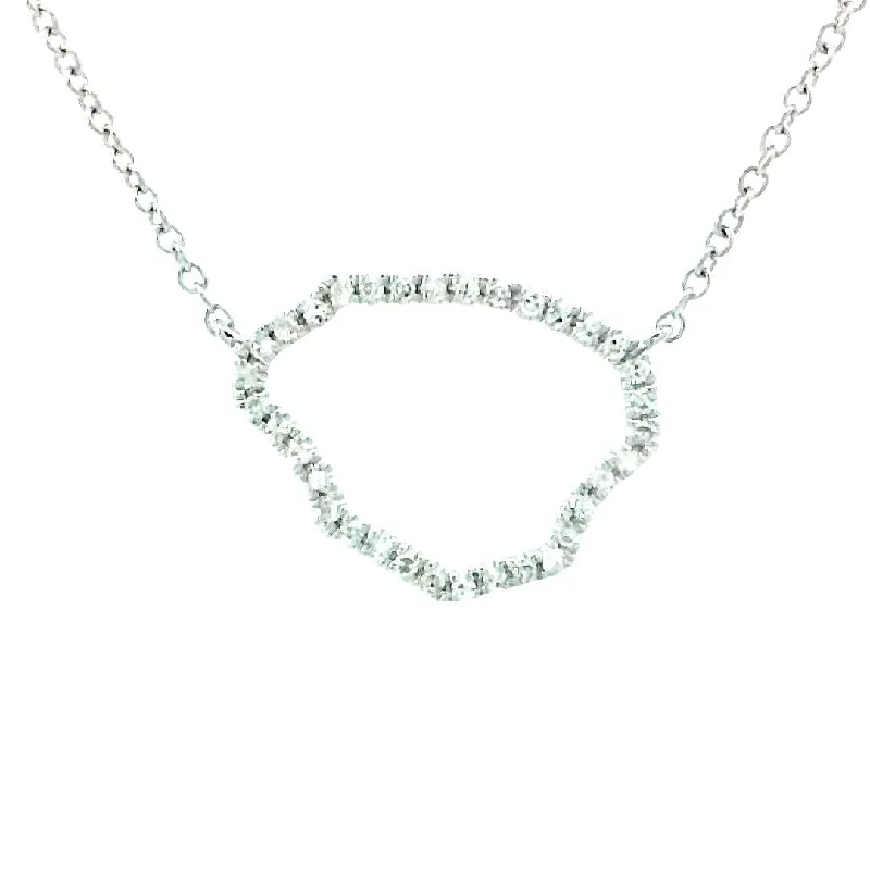 Ladies 10K gold gleam necklaces -Kauai Diamond Necklace in White Gold